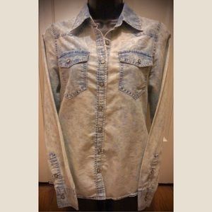 Acid wash denim button down’s
